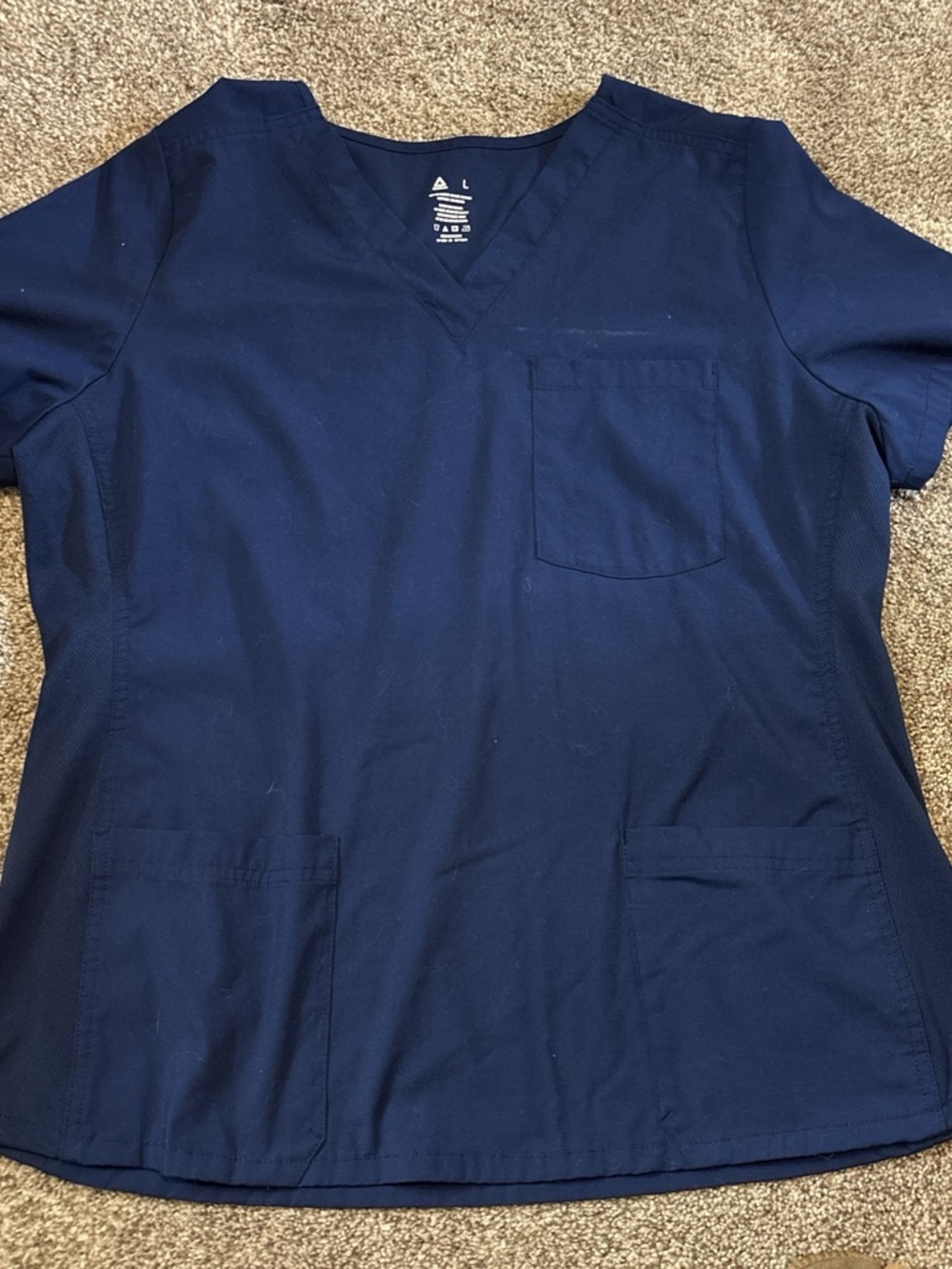 Reebok Navy Blue V-Neck Medical Scrub Top